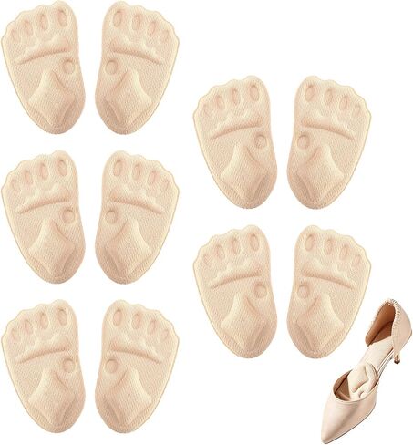 2026 Upgraded Metatarsal Pads for Women, Non-Slip Shoe Inserts for High Heels, Ball of Foot Cushions Relief and Comfort, One Size Fits Any (Beige, 5 Pairs) in Kuwait