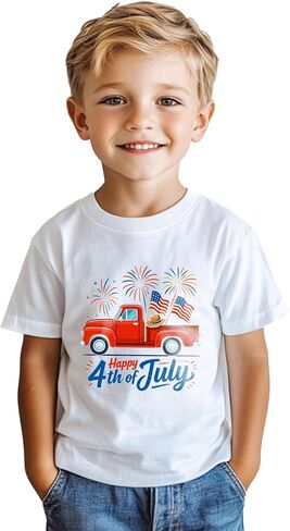 Habudda Toddler Boys 4th of July Shirt for Kids Girls 250 Anniversary USA T-Shirts American Flag Patriotic Tee 2T-8Y in Saudi Arabia
