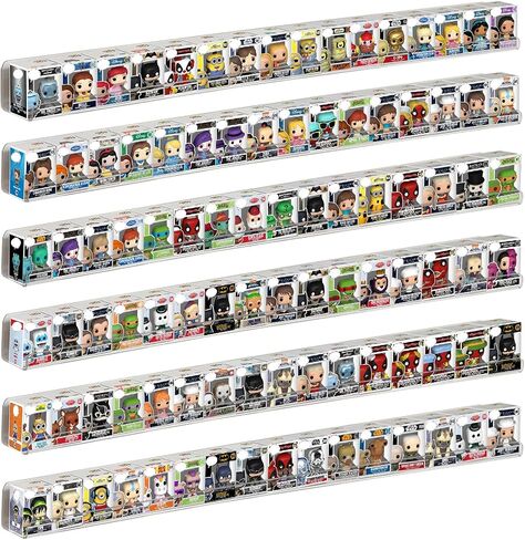 6pcs Acrylic Display Shelf for Funko Bitty Pop, Wall Mounted Display for Mini Collectible Toys, Figure Display Stand Toys in Saudi Arabia
