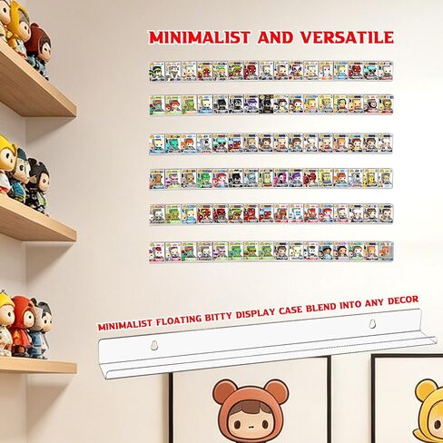 6pcs Acrylic Display Shelf for Funko Bitty Pop, Wall Mounted Display for Mini Collectible Toys, Figure Display Stand Toys in Saudi Arabia