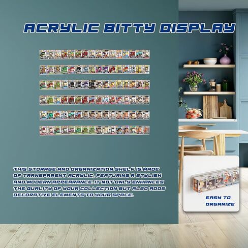 6pcs Acrylic Display Shelf for Funko Bitty Pop, Wall Mounted Display for Mini Collectible Toys, Figure Display Stand Toys in Saudi Arabia