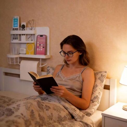Floating Bedside Wall Organizer & Dorm Decor | Wall Mount Essential Wall Nightstand Bed Shelf for Remote Control Holder, Cool Teen Girls Trendy Stuff, Room Organization in Saudi Arabia