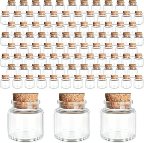 36-Pack 0.35 oz (10 ml) Glass Bottles with Cork Stoppers – for Spell Bottles, Spice Jars, DIY Party Favors, Travel Memories & Plant Propagation – Empty Recyclable Containers for Crafts, Kitchen,Décor in Saudi Arabia