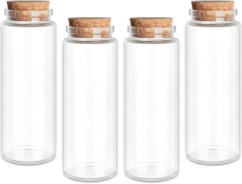 4-Pack 5.07 oz (150ml) Glass Bottles with Cork Stoppers – for Spell Bottles, Spice Jars, DIY Party Favors, Travel Memories & Plant Propagation – Empty Recyclable Containers for Crafts, Kitchen, Decor in Saudi Arabia