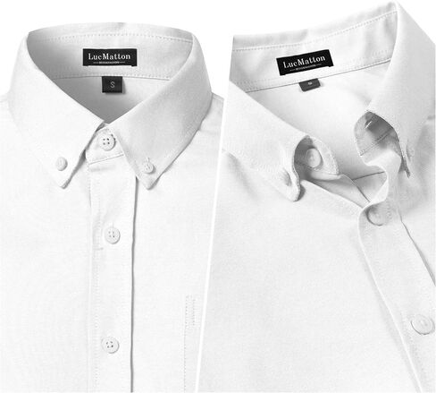 LucMatton Men's Lightweight Oxford Long Sleeve Button Down Shirt Business Casual Slim fit Dress Shirts with Pocket in Saudi Arabia