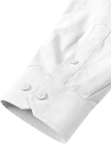 LucMatton Men's Lightweight Oxford Long Sleeve Button Down Shirt Business Casual Slim fit Dress Shirts with Pocket in Saudi Arabia