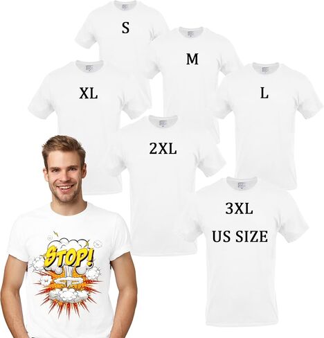 6 PCS Sublimation Blanks T Shirts Bulk Unisex White Polyester | Multiple Sizes Wholesale Customized Shirts For Heat Transfer Printing Crew Neck in Saudi Arabia