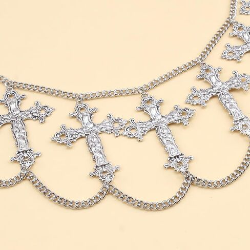 Cross Layered Waist Chain Belt - Punk Gothic Crossover Body Belly Chains Tassel for Women Girl in Saudi Arabia