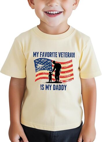 Boys Memorial Day Shirt for Toddler Girls Kids 4th of July Patriotic Shirt American Flag T-Shirt Short Sleeve 2-8Y in Saudi Arabia