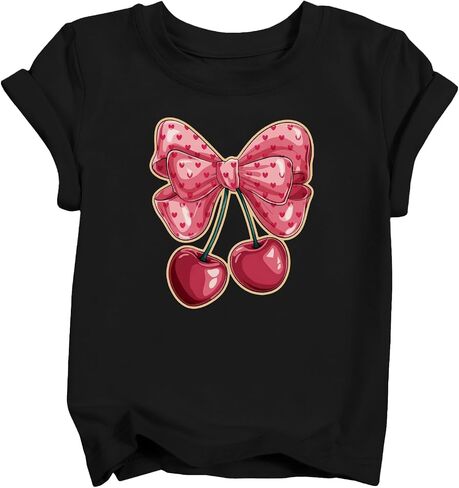 Girls & Boys Heart T-Shirts Love Cute Graphic Short Sleeve Tops for Kids 3-12 Years in Kuwait