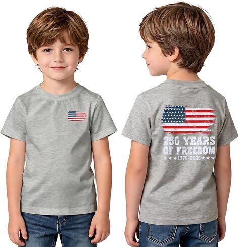 Toddler Boy 4th of July Shirt Boys 4th of July Outfit Clothes Kids American Flag Patriotic Shirt Tops Tees 2t-8Y in Saudi Arabia