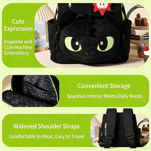 MINISO How to Train Your Dragon Toothless Cool Theme Backpack, Ideal for Travel, Perfect for Collection & Gifting (L) in Kuwait