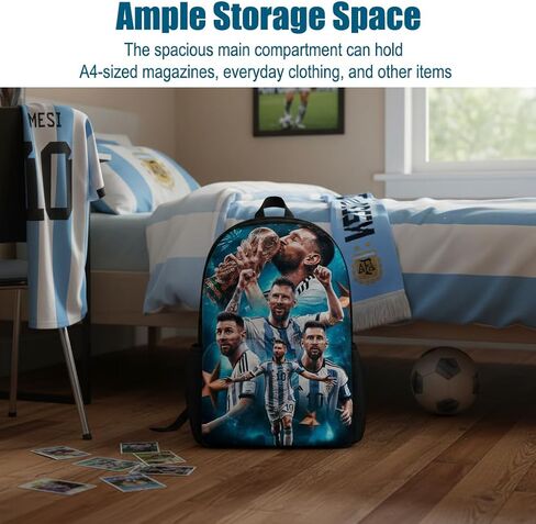 3 in 1 Soccer Star Print Backpack 17'' Large-Capacity Set With a Fashionable and Personalized Style is Exquisitely Designed and Widely Applicable, Making it an Ideal Choice in Kuwait