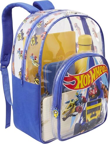 Get Trend Disney Cars Boys Clear Backpack for Stadium Events, Lightning McQueen 17 inch Transparent School Bookbag, See Through Travel Bag with Straps, Gifts for Boys (Red Lightning McQueen) in Saudi Arabia