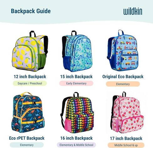 حقيبة ظهر Wildkin Kids للأولاد والبنات، حقيبة كتب خفيفة الوزن مقاس 15 بوصة مع أشرطة مبطنة - مثالية لمرحلة ما قبل المدرسة ورياض الأطفال والمدرسة، للأعمار من 3 إلى 10 سنوات - برتقالي لامع in Kuwait