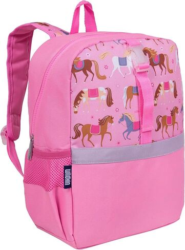 حقيبة ظهر Wildkin Kids للأولاد والبنات، حقيبة كتب خفيفة الوزن مقاس 15 بوصة مع أشرطة مبطنة - مثالية لمرحلة ما قبل المدرسة ورياض الأطفال والمدرسة، للأعمار من 3 إلى 10 سنوات - برتقالي لامع in Kuwait