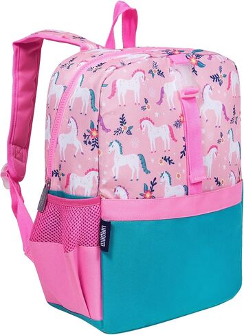 حقيبة ظهر Wildkin Kids للأولاد والبنات، حقيبة كتب خفيفة الوزن مقاس 15 بوصة مع أشرطة مبطنة - مثالية لمرحلة ما قبل المدرسة ورياض الأطفال والمدرسة، للأعمار من 3 إلى 10 سنوات - برتقالي لامع in Kuwait