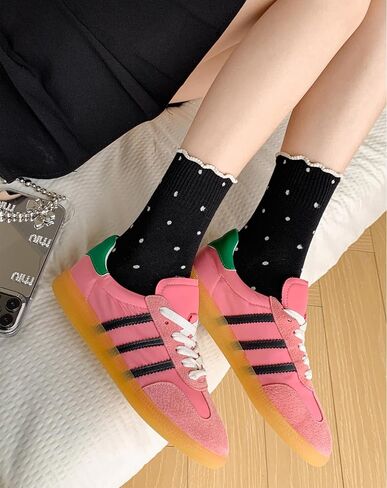 4 Pairs Womens Ruffle Polka Dot Ankle Socks Cute Frilly Trim Lettuce Cotton Socks Trendy Girly Aesthetic Casual Sock in Saudi Arabia