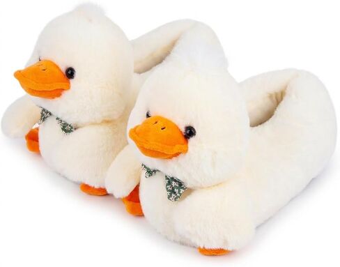 ARELUX Animal Slippers Cotton Adult Unisex, Cute Novelty Duck Goose Chicken Plush House Shoes with Non-Slip Sole, Warm Fuzzy Lining for Indoor Outdoor Cosplay Party Gift in Saudi Arabia