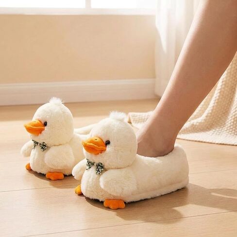 ARELUX Animal Slippers Cotton Adult Unisex, Cute Novelty Duck Goose Chicken Plush House Shoes with Non-Slip Sole, Warm Fuzzy Lining for Indoor Outdoor Cosplay Party Gift in Saudi Arabia