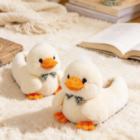 ARELUX Animal Slippers Cotton Adult Unisex, Cute Novelty Duck Goose Chicken Plush House Shoes with Non-Slip Sole, Warm Fuzzy Lining for Indoor Outdoor Cosplay Party Gift in Saudi Arabia