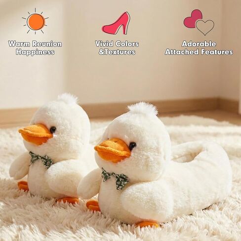 ARELUX Animal Slippers Cotton Adult Unisex, Cute Novelty Duck Goose Chicken Plush House Shoes with Non-Slip Sole, Warm Fuzzy Lining for Indoor Outdoor Cosplay Party Gift in Saudi Arabia
