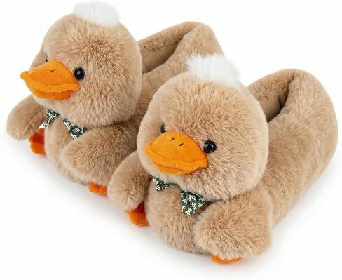 ARELUX Animal Slippers Cotton Adult Unisex, Cute Novelty Duck Goose Chicken Plush House Shoes with Non-Slip Sole, Warm Fuzzy Lining for Indoor Outdoor Cosplay Party Gift in Saudi Arabia