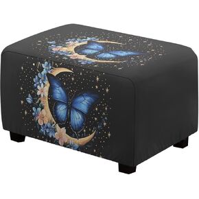 Talayituse Tropical Monstera Palm Leaf Print Ottoman Cover Stretch Rectangle Ottoman Slipcover for Foot Stool, Anti-Scratch Folding Storage Furniture for Living Room with Nonslip Elastic Bottom, Large in Saudi Arabia
