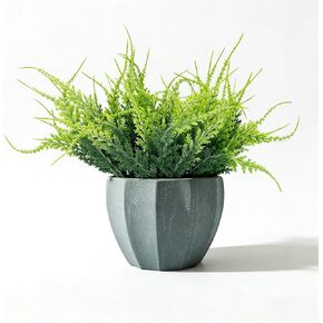 MONOID Artificial Potted Plants, Realistic Fake Greenery for Desk, Home Office Bathroom Shelf Farmhouse Table Decor, Maintenance Free (1, Fern Green) in Saudi Arabia