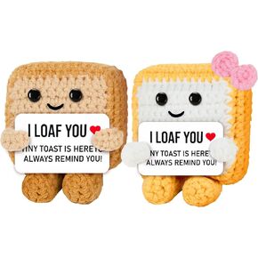 Handmade Crochet Toast Birthday Gift for Her Him Loved one– Cute Knitted Toast Figurine with Gift Card, Funny Small Birthday Present, Cozy Desk Shelf Decor Keepsake for Friends Family Coworkers in Saudi Arabia