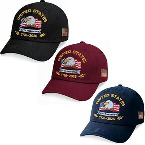 3 Pack 250 Anniversary USA Hat Embroidered Patriotic Baseball Cap United States 250th Hats for Men in Saudi Arabia