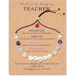 Teacher Appreciation Gifts Bracelet for Women Teacher Natural Crystal Bracelet Thank You Gift Art Teachers Day Jewelry Gift in Saudi Arabia