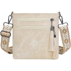 LassZone Crossbody Purses for Women - Multi Pocket Boho Cross Body Bag Shoulder Handbag Trendy Hobo Bag with Tassel in Saudi Arabia