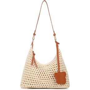 Women Handmade Crochet Hobo Purse Bag, Summer Beach Tote Bag, Knitted Vacation Travel Boho Bohemian Handbag 2026 in Kuwait