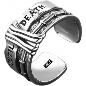 S925 Sterling Silver Vintage Ring for Men, Adjustable Size Open Hug Ring with S925 Stamps, Silver Band Rings Gift for Him, My Man, Son, Boyfriend, Dad in Saudi Arabia