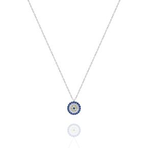 925 Sterling Silver Tiny Evil Eye Pendant Necklace for Women in Saudi Arabia