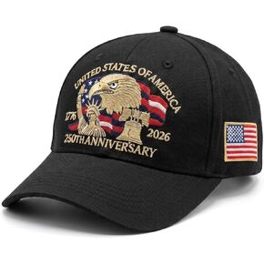 250th Anniversary Embroidered Baseball Cap 1776-2026 Patriotic Eagle Statue of Liberty Liberty Bell Hat for Men Women in Saudi Arabia