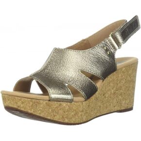 Clarks Womens Annadel Bari Wedges Sandals ، Sand Nubuck ، 12 Wide US in Kuwait