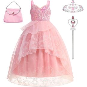 Witch Dress for Girls Princess Glitter Pink Costumes Girls Bubble Tulle Sequins Dress Up for Halloween Cosplay in Saudi Arabia