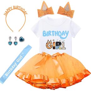 Birthday Themed Tutu Outfit Set with Short Sleeve Top, Sash, Headband - Versatile Party Celebration Outfit in Saudi Arabia