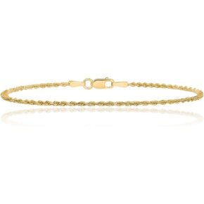 IceCarats 14K الذهب الأصفر الخالص 1.1 ملم سوار سلسلة حبل أنيق مصقول in Kuwait