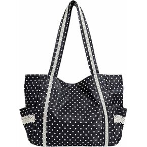 Polka Dot Tote Bag, Cute Tote Bags for Women, Large Canvas Tote Bag with Pockets, Y2k Vintage Tote Bag, Canvas Shoulder Tote Bag with Handles, Cloth Whimsical Purse, Whimsy Twee Aesthetic in Kuwait
