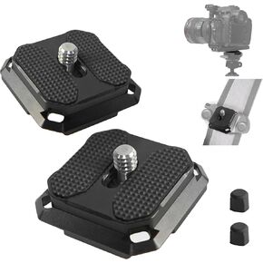 2 Pack 38mm Arca-Swiss Quick Release Plate - 4-Sided QR Camera Mount Plate with Safety Pins, Lightweight Aluminum for Tripod/Monopod/Strap, Compatible w/Peak Design Capture V3 (0.67oz) in Saudi Arabia