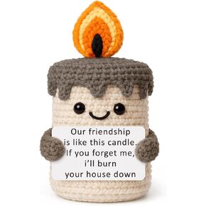Funny Best Friend Birthday Gifts for Women Men, Handmade Crochet Candle Decor, Sarcastic Friendship Presents for Bestie Sister, Cute Birthday Christmas Gag Gift, Dark Humor Desk Accessories in Kuwait