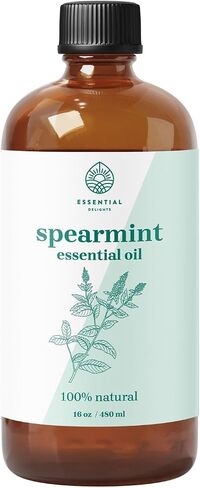 Spearmint Essential Oil by Essential Delights | Cool and Refreshing Aroma for Diffusing| for Aromatherapy, Soaps, & Candles | Vegan & Cruelty Free| (16 Fl.Oz.) in Saudi Arabia