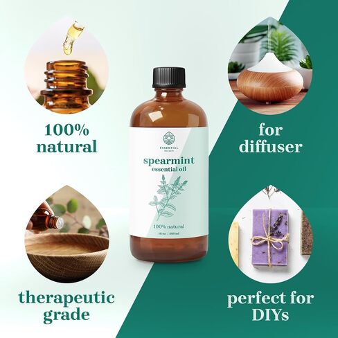 Spearmint Essential Oil by Essential Delights | Cool and Refreshing Aroma for Diffusing| for Aromatherapy, Soaps, & Candles | Vegan & Cruelty Free| (16 Fl.Oz.) in Saudi Arabia