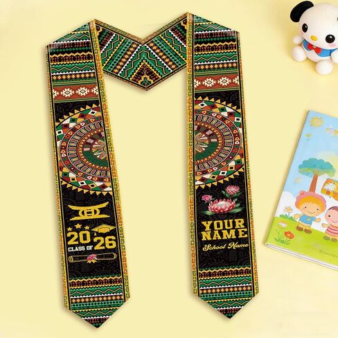 Kindergarten Graduation Stole Set, Kids Kente Style Graduation Sashes with Iron On Transfers Letter Patches, 3-Pack Graduation Stoles for 2026 Kindergarten & Pre-K Ceremony and Keepsake in Saudi Arabia