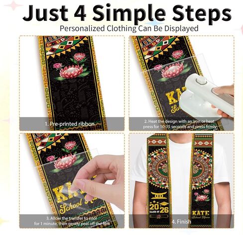 Kindergarten Graduation Stole Set, Kids Kente Style Graduation Sashes with Iron On Transfers Letter Patches, 3-Pack Graduation Stoles for 2026 Kindergarten & Pre-K Ceremony and Keepsake in Saudi Arabia