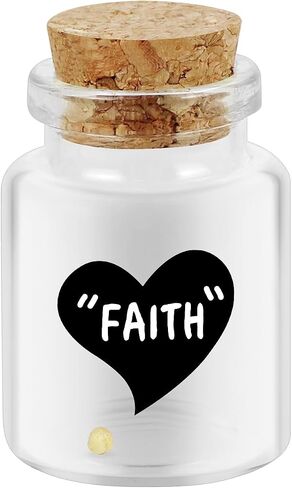 Mustard Seeds Faith Glass Bottle Lnspirational Christian Gift for Women Men Lncluding Baptisms Weddings or Birthdays (Faith(Glass Bottle)) in Saudi Arabia