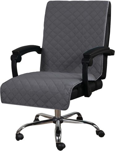 Leak-Proof Barber Chair Covers- Universal Fit Seat Protectors, Oil & Water Resistant Salon Stool Pads, Non-Slip Quilted Hair Salon Furniture Covers for Barbershop (Black, with Arms) in Saudi Arabia